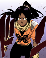 A Hōmonka appears on Yoruichi's stomach after Suì-Fēng wounds her with Suzumebachi.