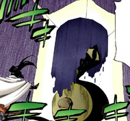 Yoruichi erects a Kidō barrier around the Soul King and Mimihagi.