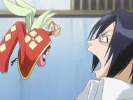 Uryū shocked by Orihime's Shun Shun Rikka