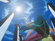 Uryū uses the sun in his attack against Yoshi.