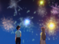 Orihime enjoys the fireworks.