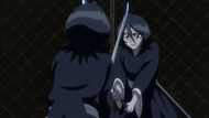 Rukia fighting a Reigai copy of herself.