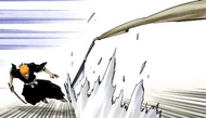 Ichigo evades Zangetsu's Deadly Darts.