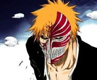Ichigo loses part of his mask to Ulquiorra's attack.
