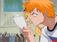 Kon and Ichigo are confused by Rukia's letter.