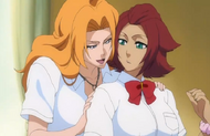 Rangiku says there is just one thing to do with Haineko's outfit.