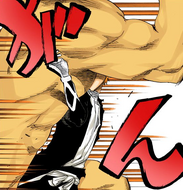 A large and muscular Kon runs into Ichigo.