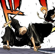 Ikkaku attacks Ichigo, who dodges at the last second.