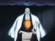 Yamamoto refuses to allow Ichigo to rescue Orihime.