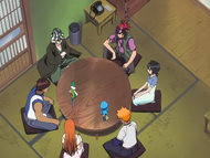 Renji and his friends meet in the Urahara Shop.