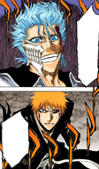 Grimmjow warns Ichigo to pray he never hears Grimmjow's name again.