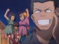 The Kurosaki family enjoys the fireworks festival.