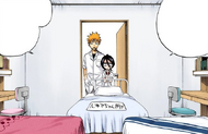 Rukia discovers that her bed is located in Karin and Yuzu's room.