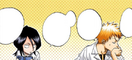 Rukia teases Ichigo about his concern for Uryū.