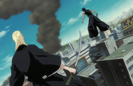 Hisagi and Izuru see the attack.