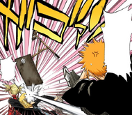 A frustrated Ichigo throws the Super Trainer at Hiyori.