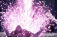 Byakuya brutally attacks Gerard Valkyrie in an attempt to finish him off.