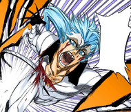 Grimmjow lunges toward Ichigo.