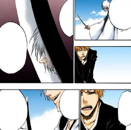 Ichigo dismisses Gin's explanation of how Shinsō can extend up to one hundred times its original length.