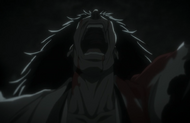 Kenpachi begs Unohana to not die.