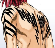 Renji's back and shoulder tattoos.