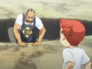 Ep20TessaiClimbsOut.png (780 KB) Jinta is shocked to see Tessai emerging relatively unscathed from the Shattered Shaft.