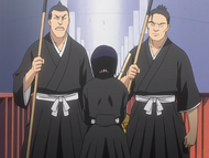 Hanatarō attempts to enter Senzaikyū so he can see Rukia again.