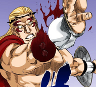 Gerard's forearm is severed by Kenpachi Zaraki.