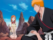 Orihime talking to Ichigo.