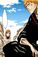 Orihime explains the situation to Ichigo.