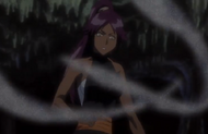 Two tendrils of ash begin to coil around Yoruichi.