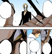Aizen observes that Ichigo's Reiatsu has greatly matured, as he intended.