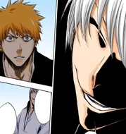 Ichigo is shocked by Gin's claim that his Bankai can extend up to 13.1 kilometers.