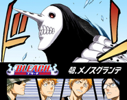 Ichigo, Kon in his body, Uryu, and Urahara on the cover of Chapter 48.