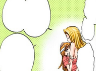 Rangiku comforts an emotional Orihime.