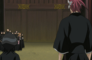 Rukia and Renji approach the 10th Division.