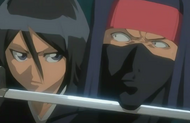 Rukia attempts to get information from the assassin.