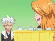 Hitsugaya catches Rangiku shopping for cosmetics.