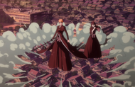 Ichigo arrives after protecting Rukia from Gunjō's attack.