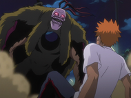 Grand Fisher confronts Kon, believing him to be Ichigo.