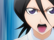 Rukia encourages Ichigo to overcome his fears by growing stronger.