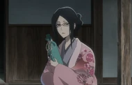 Isuzu visits Shunsui after Shunzan's death and asks him to take their sword.
