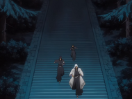 Rukia, Ukitake, and Kaien depart in search of Miyako.