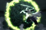 Inaba records Kenpachi's attack.