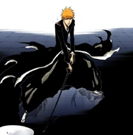 Ichigo stands after being wounded by Ulquiorra.