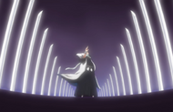 Byakuya activates his Bankai, Senbonzakura Kageyoshi.