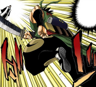 Ganju rushes toward Byakuya.