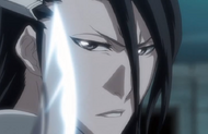 Byakuya tells Ichigo to be prepared to die if he cannot live with not interfering with Muramasa.