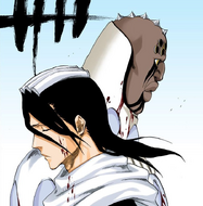 Byakuya interrupts Zommari's ranting to fatally injure him.