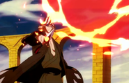 Reigai-Urahara attacks his counterpart with Haien.